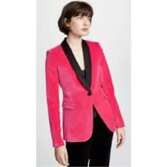 Alice + Olivia Fuchsia Pink Velvet blazer - Picture 3 of 10